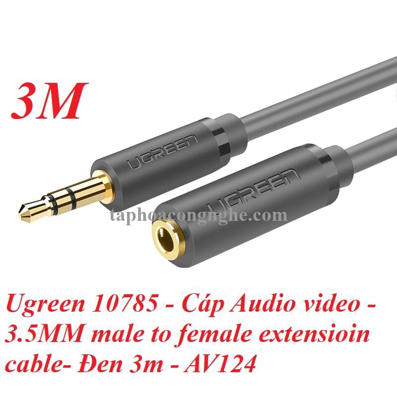 Ugreen 10785 3M màu Đen Cáp âm thanh 3.5mm nối dài AV124 30010785